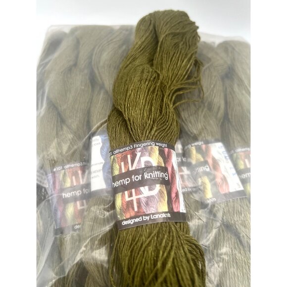 Lanaknits Hemp for Knitting Allhemp3 Yarn in Khaki Lot of 10 Skeins 50g Lot 37 - Picture 4 of 6